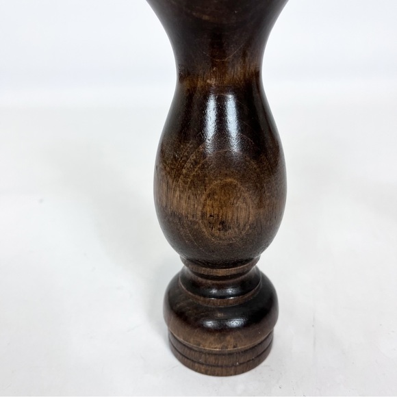 Vintage Wooden Pepper Mill & Salt Shaker Large Solid Wood 9” MCM - Picture 4 of 10